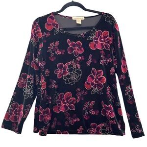 Vintage Velvet Top Black L